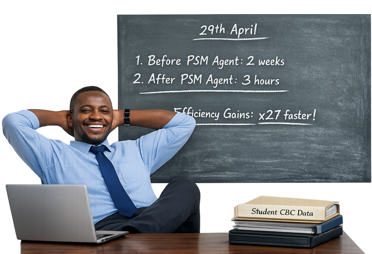 Teacher using PSM UNEB Agent